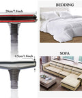 Flexible Extension Hose And Vacuum Attachments Kit For Popular Cordless Vacuums V11 V10 V8 V7 V6 DC74 DC62 DC59 DC44 Replacement Parts Dust Brush Set Bundle showing multi-purpose use on bedding and sofa.