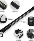 Cordless Underhood Work Light For Mechanics, Rechargeable Li-Ion LED Light Bar With 202 SMD LEDs, detachable magnet mounts