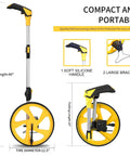 Compact Measuring Wheel For Feet And Inches With Mechanical Double Collapsible Design and Soft Silicone Handle, 40-Inch Length