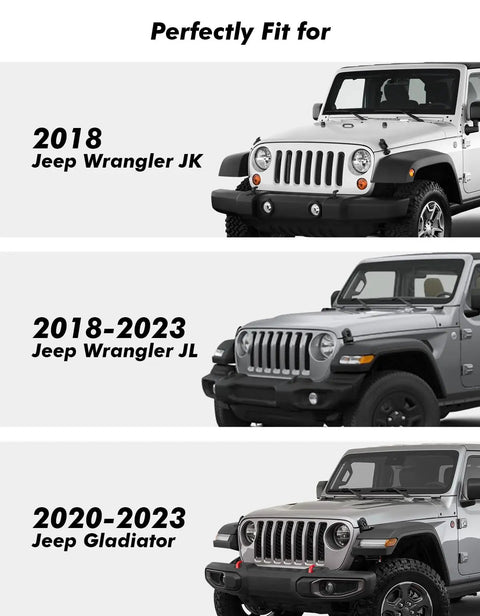 Front view of 2018 Jeep Wrangler JK, 2018-2023 Jeep Wrangler JL, and 2020-2023 Jeep Gladiator for Jeep Sun Visor Repair Kit With Aluminum Alloy Clips