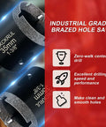 Two REKCKRUL diamond hole saws, 35mm (1-3/8 in) diameter with pilot bits for tile and stone cutting.