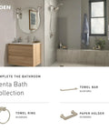 Modern bathroom with Genta Chrome Single Handle One Hole Modern Bathroom Faucet installed on a wooden vanity with mirror.
