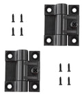 2 Pack Adjustable Torque Position Control Cabinet Door Hinges Black Plastic Hinge Set With Screws 43x36mm 6mm Thick