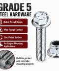 Tough As Nails Engine Mount Bolt Kit For Go Karts And Mini Bikes Four Piece Set With Grade Five Flange Bolts And Nylon Lock Nuts