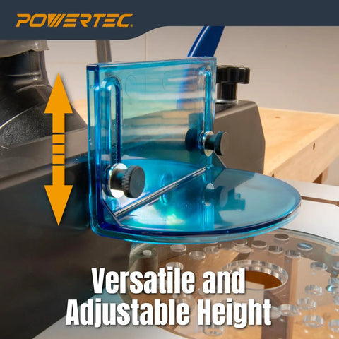 Adjustable Router Table Bit Guard Kit With Knockout T Slot Brackets And Quick Grip Knobs That Drops A Badass Handguard Safety Shield Over Your Router Fence Build Setup with adjustable height feature