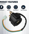 GY6 Starter Solenoid Relay For Chinese 50Cc To 250Cc ATVs Scooters Go Karts Dirt Pit Bikes Plug And Play close-up view