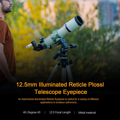 Man using telescope with Twelve Point Five Millimeter Illuminated Reticle Plossl Eyepiece With Adjustable Image And Reticle Focus