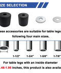 Size selection guide for No Sweat Heavy Duty 4 Inch Expanding Caster Wheels With Dual Brake Set Of 4 accessories.