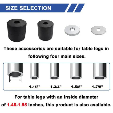 Size selection guide for No Sweat Heavy Duty 4 Inch Expanding Caster Wheels With Dual Brake Set Of 4 accessories.