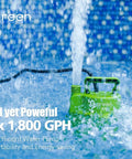 Front view of Green Expert 1/4HP submersible sump pump, green plastic body, max 1,800 GPH