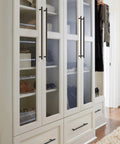 24 Inch Center To Center Matte Black Appliance Pull Bar Handle For Paneled Appliances And Large Cabinets installed on white cabinets