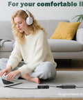100W USB C Laptop Charger With Universal Compatibility For Laptops Tablets And All USB C Devices Delivers Fast Charge On The Go For Home Office Travel Gaming And Everyday Use black adapter with 11 ft cord beside laptop
