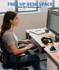 Under Desk Keyboard Tray That Slides Out Like A Boss Full Metal Build Rust Resistant Scratch Proof Double C Clamps in use