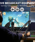 All In One Podcast Gear Bundle With BM 800 Microphone And V8s Sound Card setup for gaming and streaming