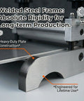 Beefy Heavy Duty Steel Roller Frame Assembly For Printmaking Machines Includes Manual Etching Press Lever Desktop Flatbed Printing Components Plate Holder And Linoleum Studio Artwork Accessory, welded steel frame detail