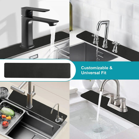 Custom Cut Kitchen Sink Faucet Mat Total Sink Hero Kick Splatter To The Curb With This Thick Absorbent Antisplash Countertop Protector Ditch Messy Towels And Trim Fits Multi Hole Faucets Like A Dream