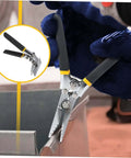 3 Inch Hand Seaming Pliers Manual Metal Bender For Bending Seams And Flattening Sheet Metal With Straight Jaw Design in use