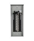 200 Amp 40 Space 40 Circuit Main Breaker Plug On Neutral Indoor Load Center Ready To Go For Easy Quick Install, Factory Ground Bar Ample Wire Bending Space For 120 240V Systems. gray metal panel
