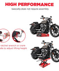 1200 Lbs Motorcycle Lift Scissor Jack for Dirt Bikes and ATVs Heavy Duty Steel Hoist Stand lifting motorcycle with rubber pad