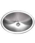 Drop In 18 Inch Stainless Steel Oval Bathroom Sink No Overflow Single Bowl Satin Finish Cabinet Compatible Easy To Clean