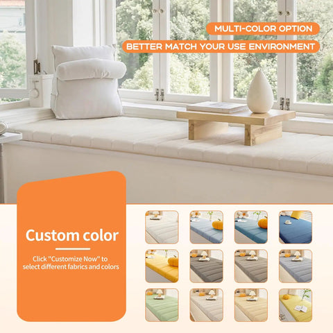 Custom Window Seat Cushions For Indoor Use Circle Fleece Bay Window Cushion Waterproof Non Slip Bench Cushions