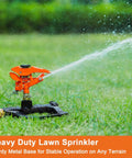 Heavy Duty Pulsating Impact Sprinkler For Yard, 360 Degree Rotating Lawn Sprinkler With All Metal Base in use