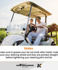 Golf cart on green with crew, related to Heavy Duty Golf Cart Steering Rack And Pinion Gear Box JW1F340000 for Yamaha G29.