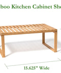 Bamboo Kitchen Cabinet Shelf Organizer for Pantry, Countertop, and Bathroom Space Saver Stackable Shelf with Slatted Top