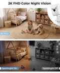 Keep Your Place Secure Hella Sharp 2K Indoor Camera With Full Color Night Vision And Dual Band Wifi for baby monitoring in a cozy nursery.