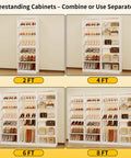 18 Tier Tall Shoe Cabinet Wooden Shoe Rack White Narrow Shoe Storage Organizer With Removable Shelves For Small Spaces Shoe Shelf Tower 2 FT to 8 FT options.