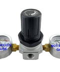 Universal Air Regulator With Check Tank Design, Easy Install, In Line Or Modular Mount, showing ports and gauges