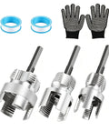 Adastone High Carbon Steel Pipe Threader Kit includes three taps, gloves, and PTFE tape for precise plumbing tasks.