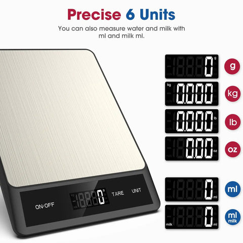 Digital Kitchen Scale For Cooking And Baking With 11lb Capacity Tare Function And LCD Display Stainless Steel Platform