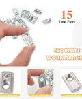 Set Of Fifteen Five Sixteenth Inch Eighteen Thread T Nuts Spring Loaded With Ball Bearings In Silver Zinc Plated Carbon Steel