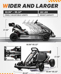 Side and front view of McLaren Licensed 48V Electric Go Kart For Big Kids Hits 15 MPH With Adjustable Seat and Hydraulic Disc Brake
