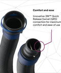 Close-up of BT-30 Length Adjusting Breathing Vinyl Tube For PAPR With Quick Release Swivel connection detail.