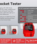 Circuit Breaker Locator And GFCI Outlet Tester Digital Circuit Finder For Home Wiring No Fuss Quick Breaker Scan And Outlet Wiring Check Open Circuit Detection Portable Electrical Diagnostic Tool, red socket tester