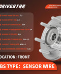 Go-To Front Left And Right Wheel Hub Bearing Assembly For Ford F150 2015 2017 4WD Only With ABS Sensor Wire specs