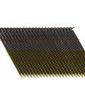 Top Shelf 3 1/2 Inch X.131 Wire Collated Framing Nails With Offset Round Head And Smooth Shank, 28 Degree Setup, Bright Interior Finish, 500 Count Box displayed in a stacked arrangement.