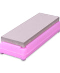 K0704 5000 Grit Whetstone Sharpening Stone For Knives Chisels Scissors With Dual Use Storage Case That Doubles As A Sharpener 8.3 X 2 Inch Polishing Finish For Sharp Edges on pink base