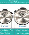 Image of two Instant Pot lids with measurements, showing compatibility for 3 Quart and 5/6 Quart series.
