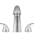 Treviso Widespread Roman Tub Faucet in Brushed Satin Nickel with winged two-lever handles, frontal view.