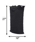 Huge Hanging Wet Dry Cloth Diaper Bag In Black For Diapers And Messes, Leak-Free PUL Fabric, Reusable 16x27 Inch Pail Bag Side View