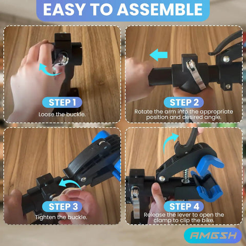 Step-by-step guide assembling Wall Mounted Bicycle Repair Stand With Adjustable Clamp, Space Saving Bike Workbench.