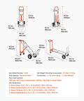 Heavy Duty 4 In 1 Hand Truck Dolly With 1000 Lb Capacity Converts Between 2 Wheel And 4 Wheel Modes Non Slip Handle Aluminum Alloy