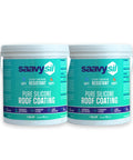 Premium Pure Silicone Rv Roof Coating And Leak Repair Sealant includes two one gallon cans with bright turquoise labeling.