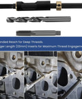 M11 X 1.5 Metric Head Bolt Thread Repair Kit For Stripped Cylinder Head Threads with drill and taps for deep thread engagement.