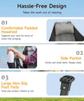 Heavy Duty Hammock Camping Chair With Removable Footrest And Cup Holder, padded headrest, side pocket, non-slip foot pads