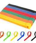 102 Piece Reusable Hook And Loop Cable Ties Set, 8 Inch Multicolor Nylon Fabric Fastening Straps for Cable Management and Organization