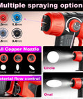 Heavy Duty HVLP Electric Paint Sprayer Cranks Out Dang Smooth Durable Coatings For Deck Repair Wall Touch Ups And Furniture Restoration With Zero Hassle Super Quick Setup showing multiple spray nozzle options.